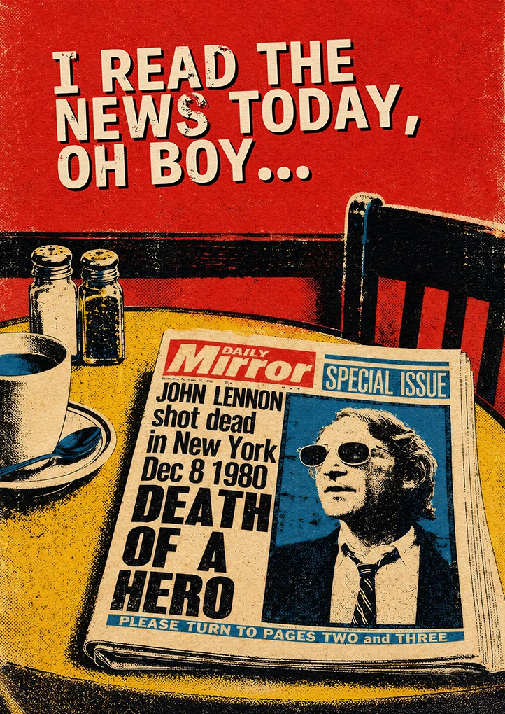 I Read the News Today — Retro art print by Dakota 80
