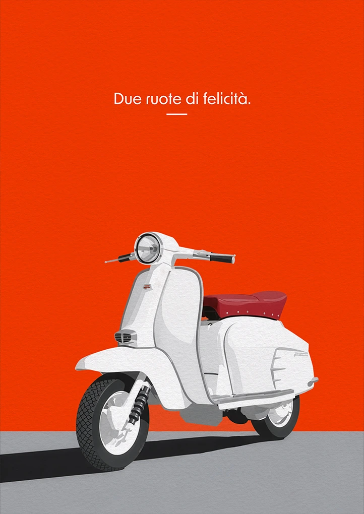 Lambretta Minimal — Retro art print by Dakota 80