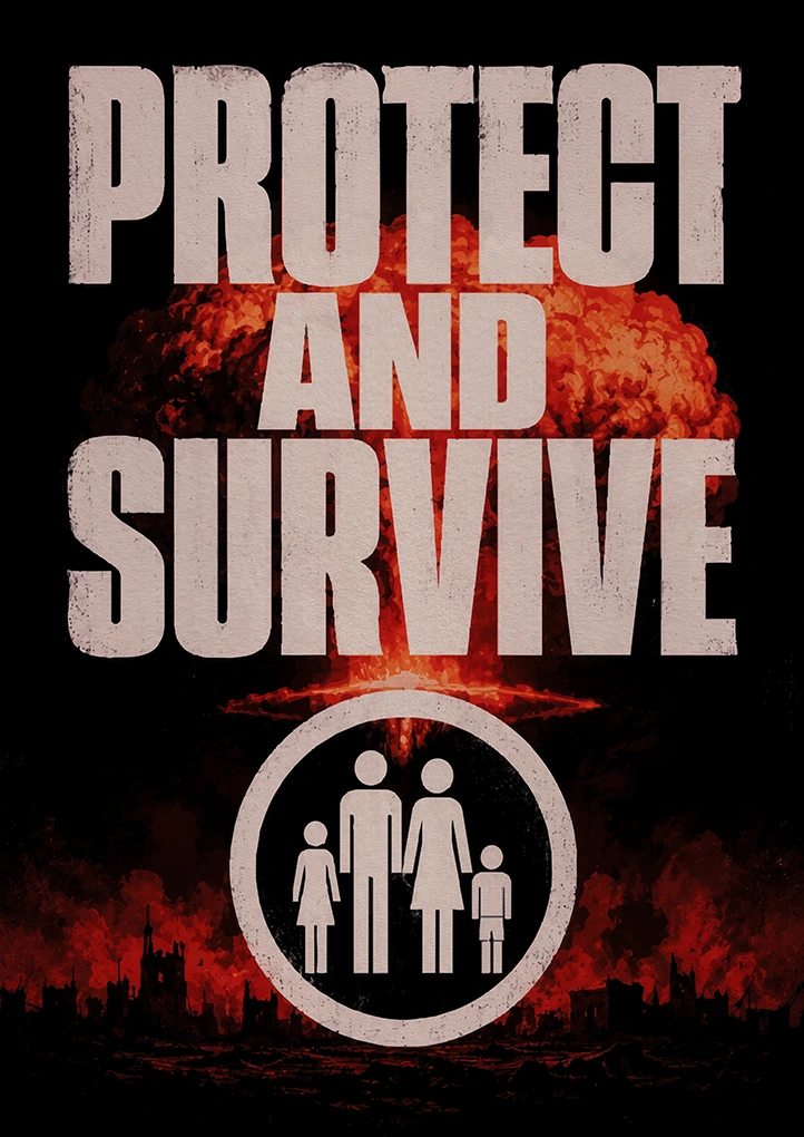 Protect & Survive — Retro art print by Dakota 80