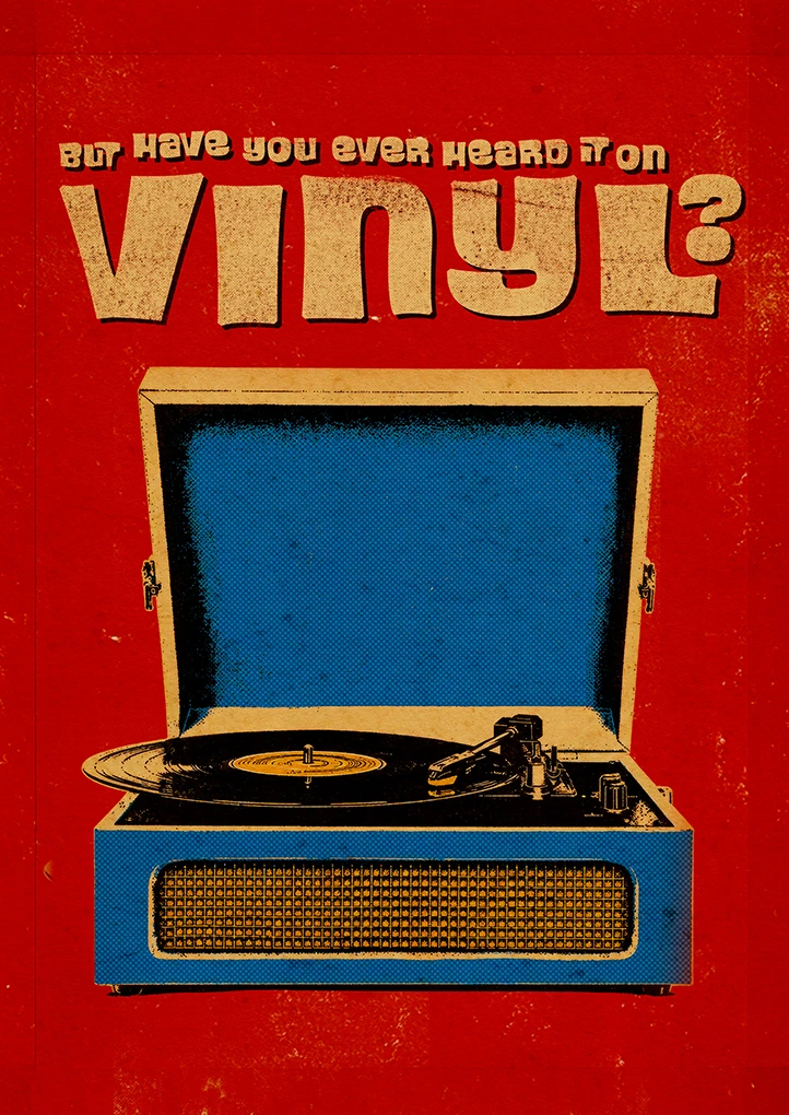 Listen on Vinyl — Retro art print by Dakota 80