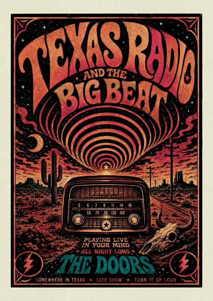 Texas Radio and the Big Beat - The Doors — Retro art print by Dakota 80