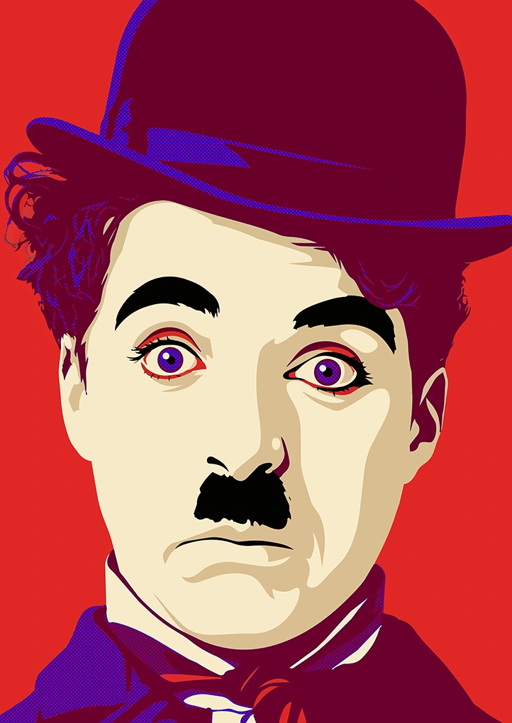 Charlie Chaplin — Minimalist art print by Dakota 80