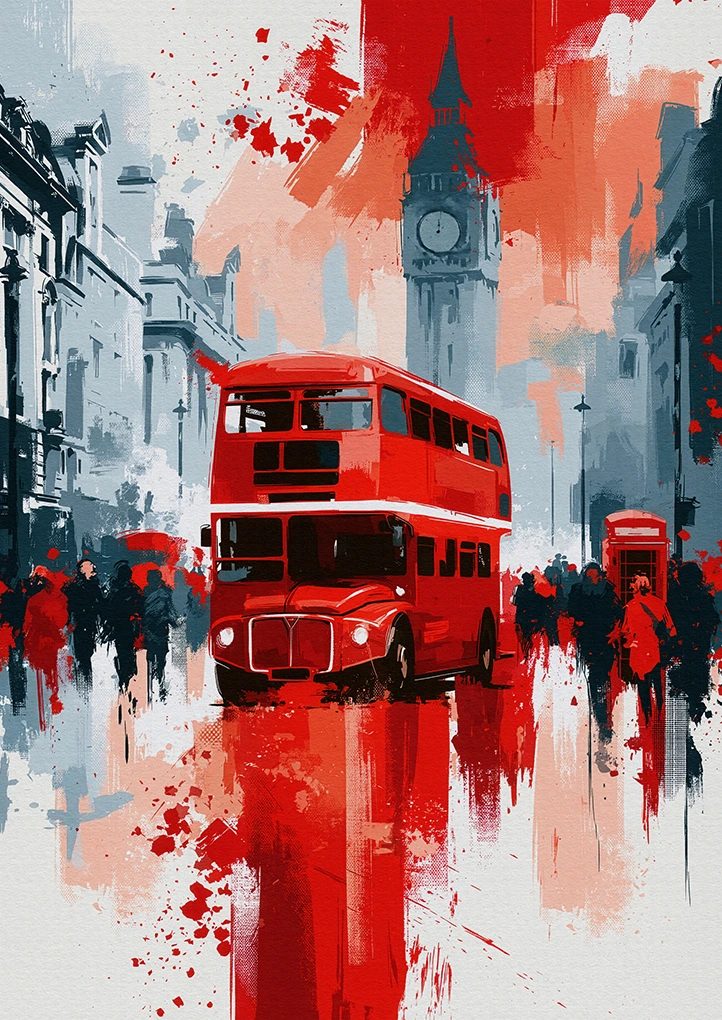 London Bus — Minimalist art print by Dakota 80