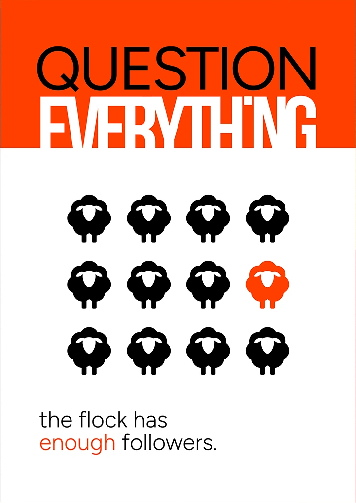 Question Everything — Minimalist art print by Dakota 80