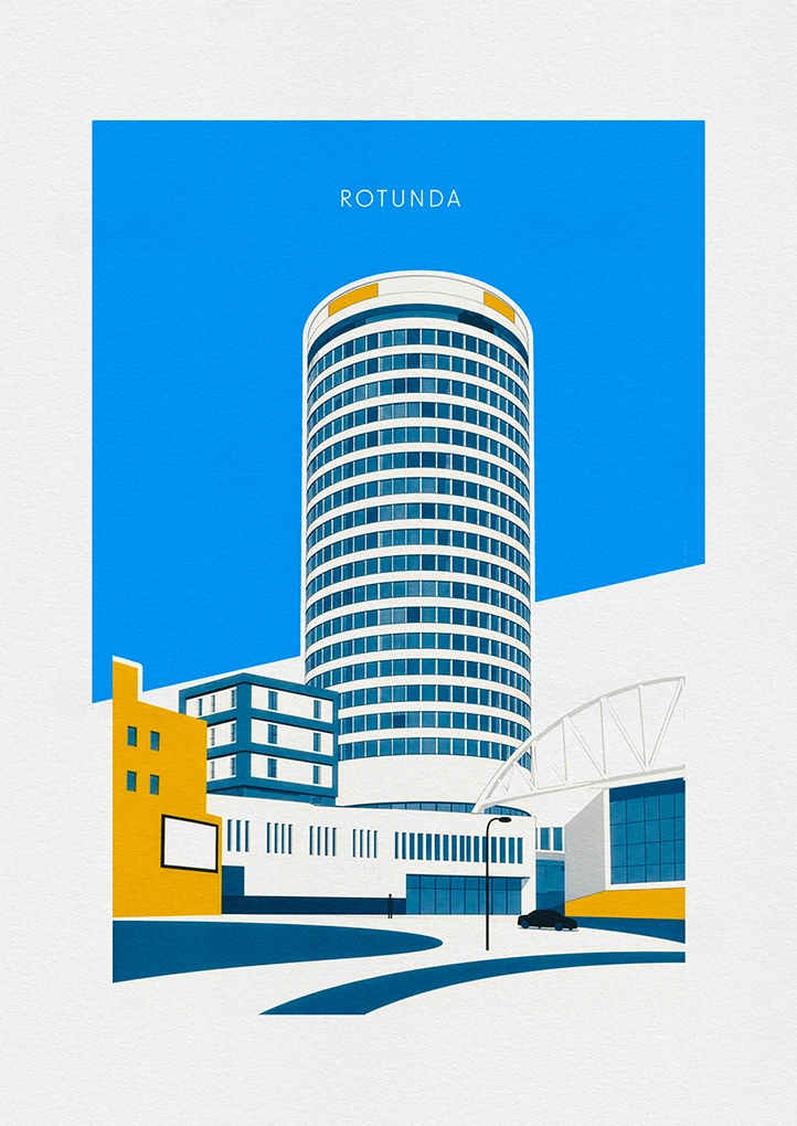Birmingham Rotunda — Minimalist art print by Dakota 80